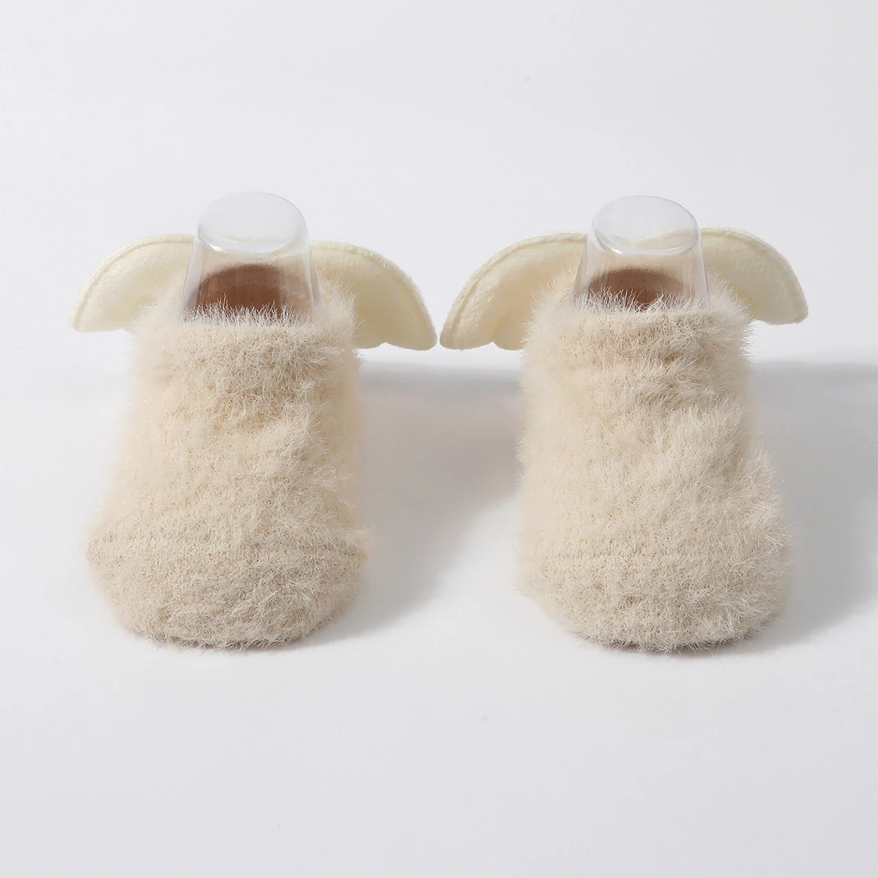 0-1Year Newborn Plush Sock Winter Anti-Slip Floor Socks Anti-Cold Warm Terry Ankle Sock Kids Thermal Footwear Angel Wings Socks