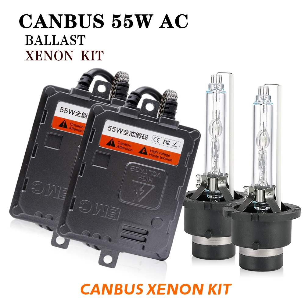 AC 12V 55W Ultra Canbus Fast bright Car HID headlight kit Xenon Ballast D2H D2S 9012 H1 H7 H11 9005 9012 HIR2 H4 Bi-Xenon