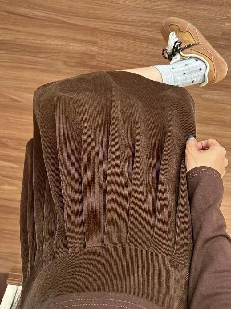 الشتاء خمر سروال قصير تنورة المرأة Y2K عالية الخصر الشارع الشهير الدافئة فضفاض مطوي تنورة السيدات الكورية كل مباراة طول الركبة تنورة