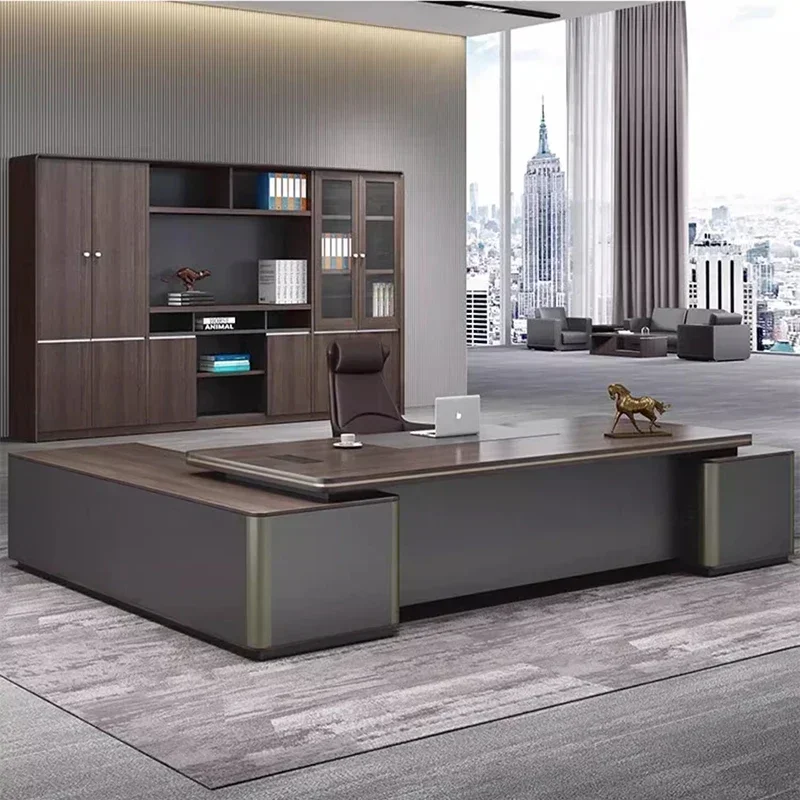 

Luxury Executive Standing Desk USB Sockets Cable Organizer Modern Chair Office For Computer Accessories Furniture