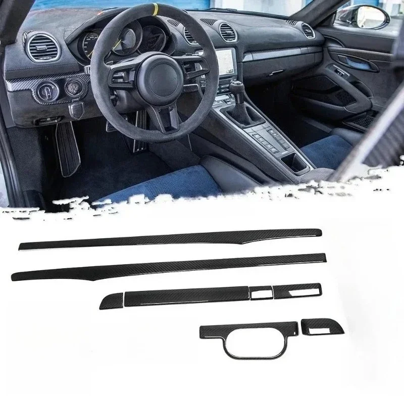 

For Porsche 718 911 Real Dry Carbon Fiber Interior Central Console Gear Shift Panel Cover Decoration Modification Accessories