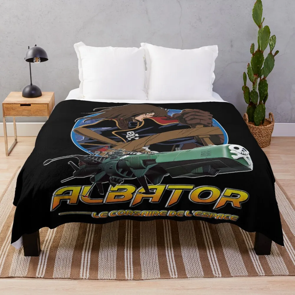 

Albator (Captain Harlock) Essential . Throw Blanket Sleeping Bag halloween Flannel Fabric Thin Blankets