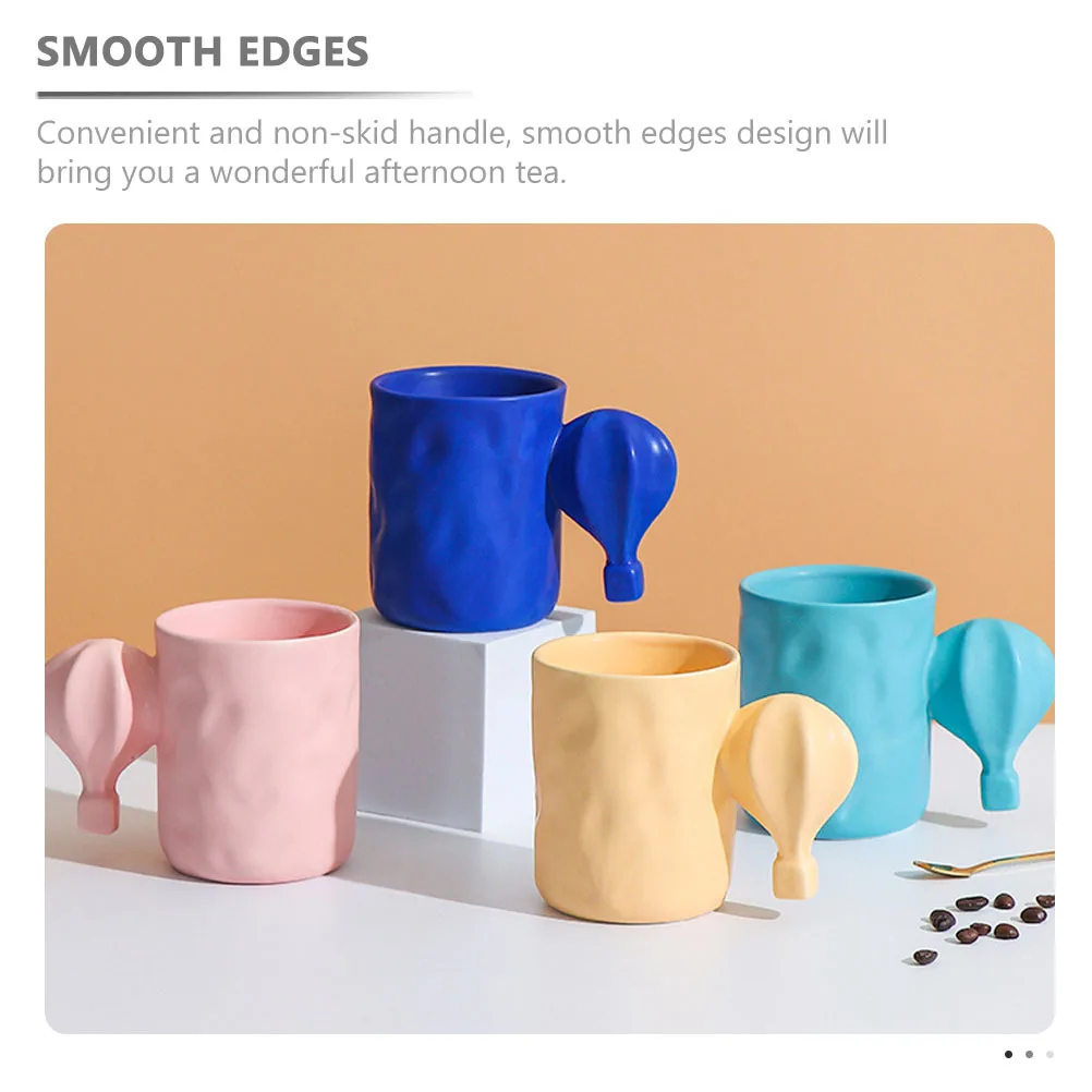 

Hot Air Balloon 3D Ceramic Mug Multipurpose Coffee Cup Smooth Rim Handle Ideal for Afternoon Tea Drinks