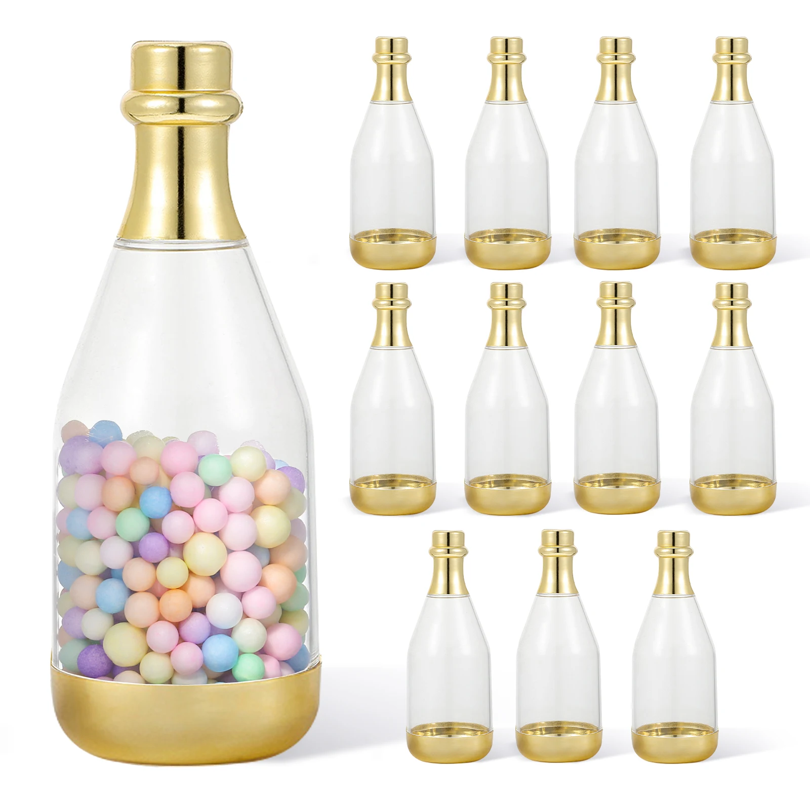 Mini Simulation Champagne Bottle Plastic Candy Box DIY Candy Storage Box Baby Shower Wedding Favor Gift Boxes Party Supply