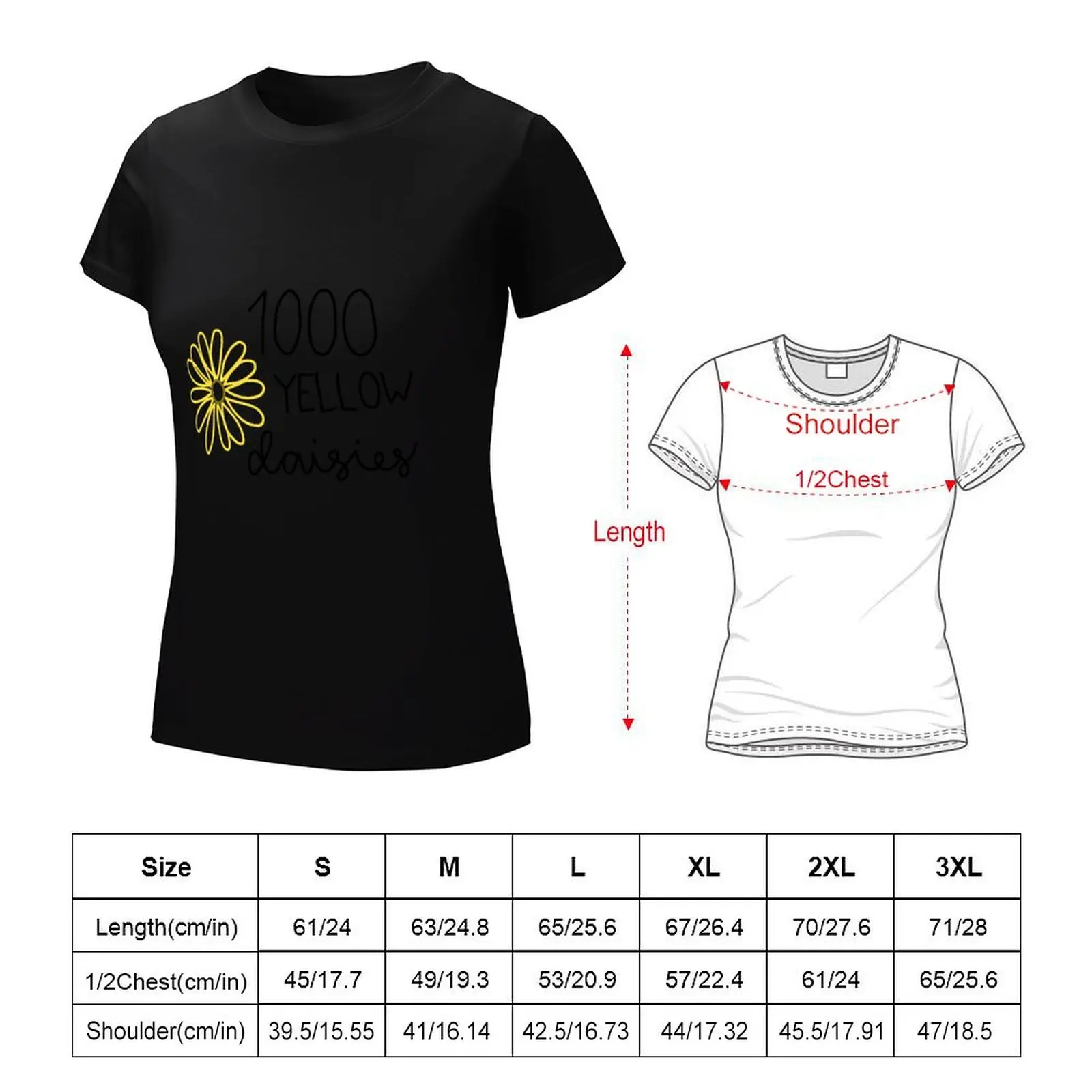 1000 żółtych dasiasów T-Shirt słodkie ubrania koszulki koszulki graficzne letni top ubrania hipisowskie rock and roll t shirty dla kobiet