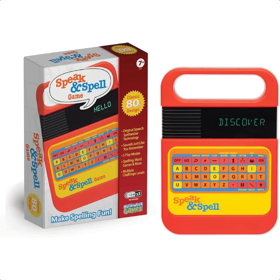 

Playmonster Speak Spell Электронная игра Развивающая обучающая игрушка Игры для правописания 80-х Ретро Ручная аркада Аутизм Игрушки Активность