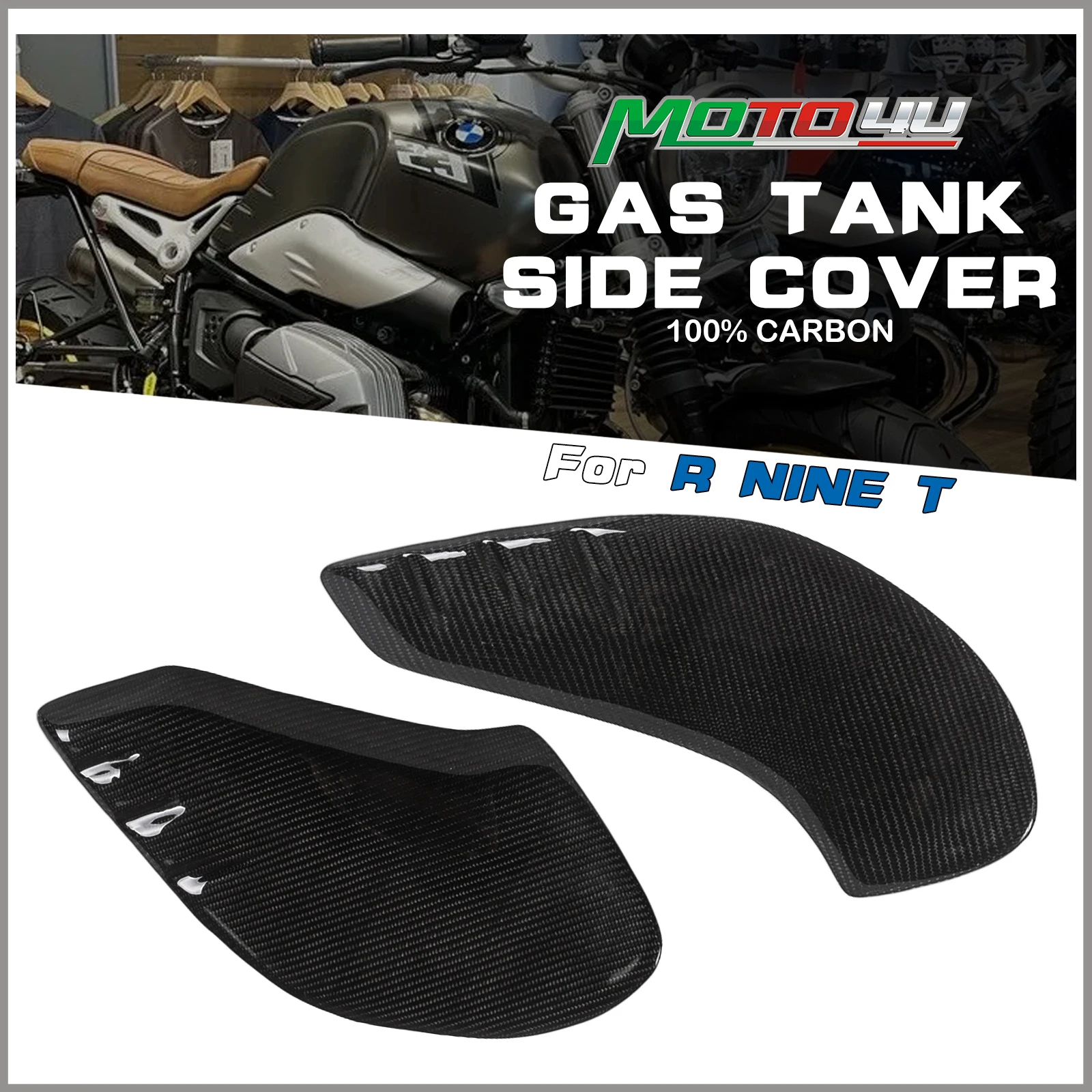 

For BMW R NINE T R Ninet R9t Carbon Fiber Motorcycle Gas Tank Side Cover Slider Fuel Side Fairing Pad Protector Left&Right