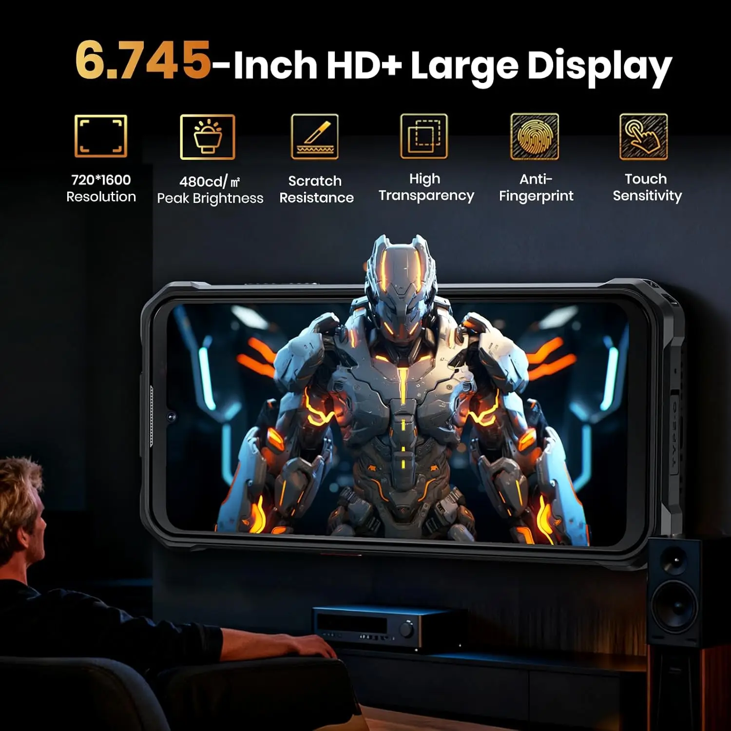 FOSSiBOT F110 Pro Rugged Smartphone Unlocked 5G Android 15, 128dB Loudest Speaker 20GB+128GB /2TB 10000mAH, 6.7'' HD Display