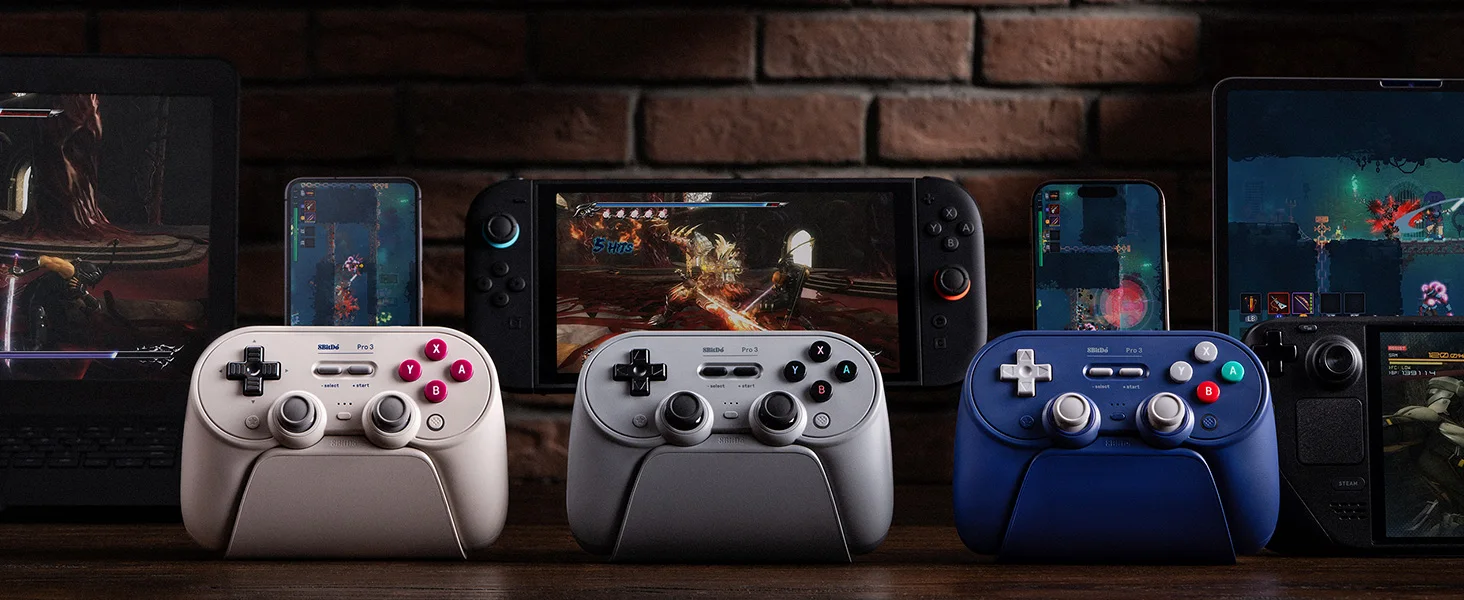 8BitDo Pro 3 Wireless Gamepad, Bluetooth-Gamecontroller mit TMR-Joysticks für NS Nintendo Switch 2, PC Windows, ANDROID, iOS – Detail 4