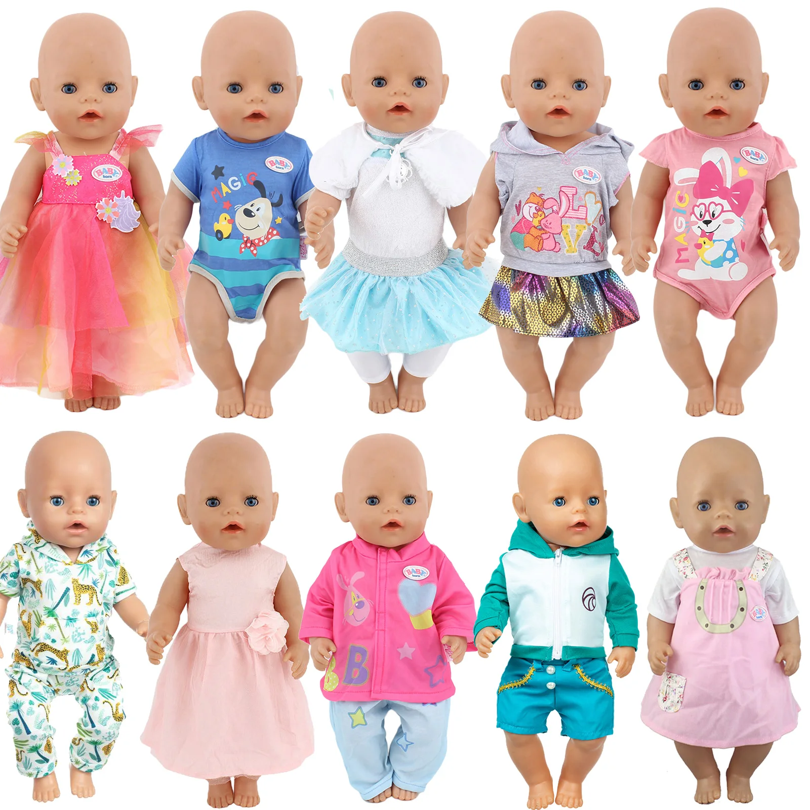 1pcs New Fashion Doll Jump Suits For 17 Inch Baby Doll 43cm Reborn Baby Doll Clothes