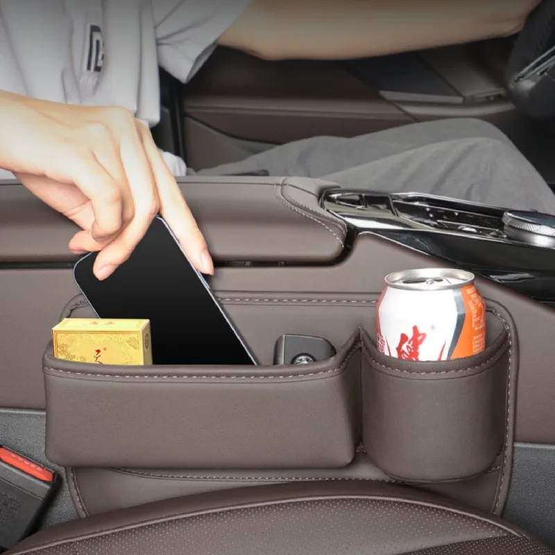 ل تسلا نموذج Y 2020 ~ 2025 مقعد السيارة الفجوة ملء صندوق تخزين مع حامل الكأس أشتات ترتيب المحمولة صينية المنظم جيب عدة #1