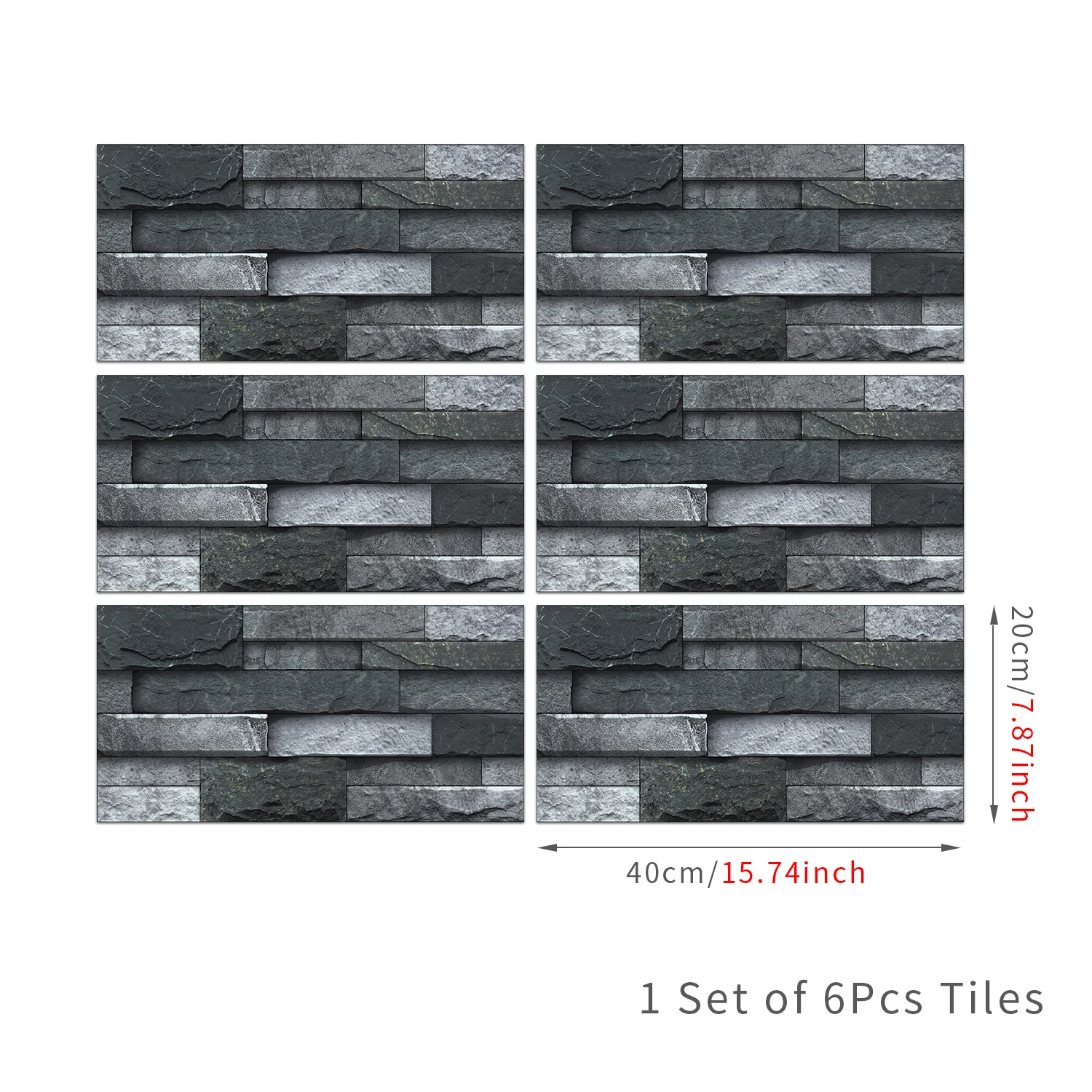 Deep gray stone wall simulation texture self-adhesive wall sticker for living room, balcony, industrial space decoration