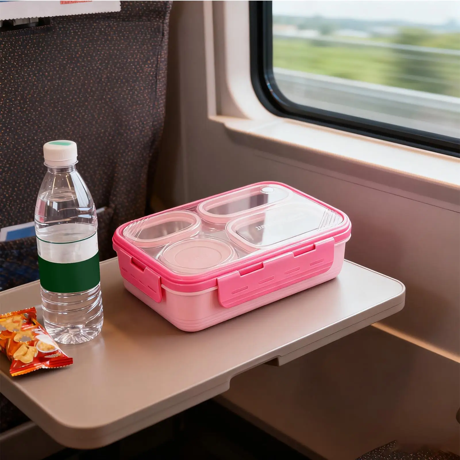 

Ланч-бокс из нержавеющей стали, 4-х отделений, контейнер для хранения, посуда, портативный контейнер для обеда для офисов, кемпинга, школы, на открытом воздухе