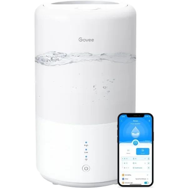 

Govee Smart WiFi Humidifiers for Bedroom, Top Fill Cool Mist Humidifiers for Baby and Plants, Work with Alexa, Auto Humidity