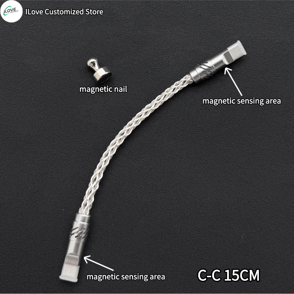8k-Tastaturkabel Einkristallkupfer Magnetisch steuerbare Beleuchtung für Esports-Hub/HMlab-Hub 15cm C-C/15cm/1,3m USB-C