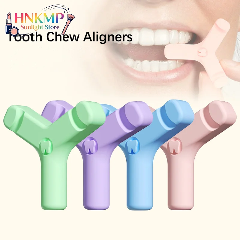 4PCS Dental Aligner Chewies Silicone Teeth Stick Bite  Bite Chewies Prevent Face Distortion Y Shaped
