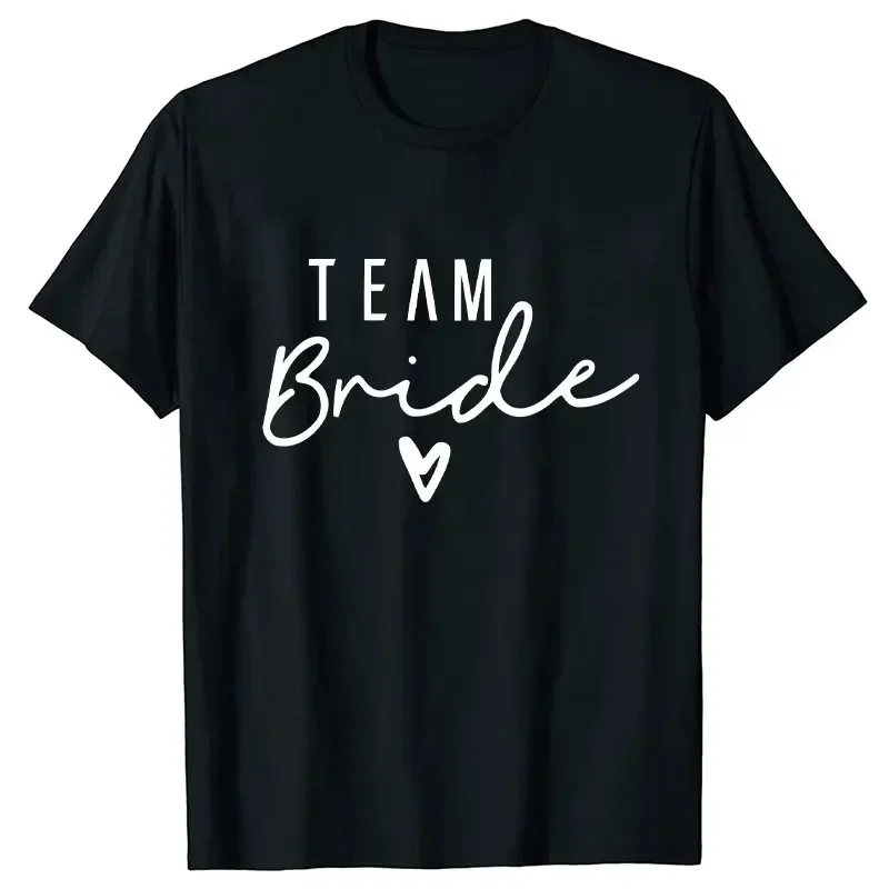 Team Bride Bridesmaid T-Shirt Bachelorette Hen Party Tops Bridal Shower Engagement Wedding Tshirt  Women Short Sleeved Tees 2024