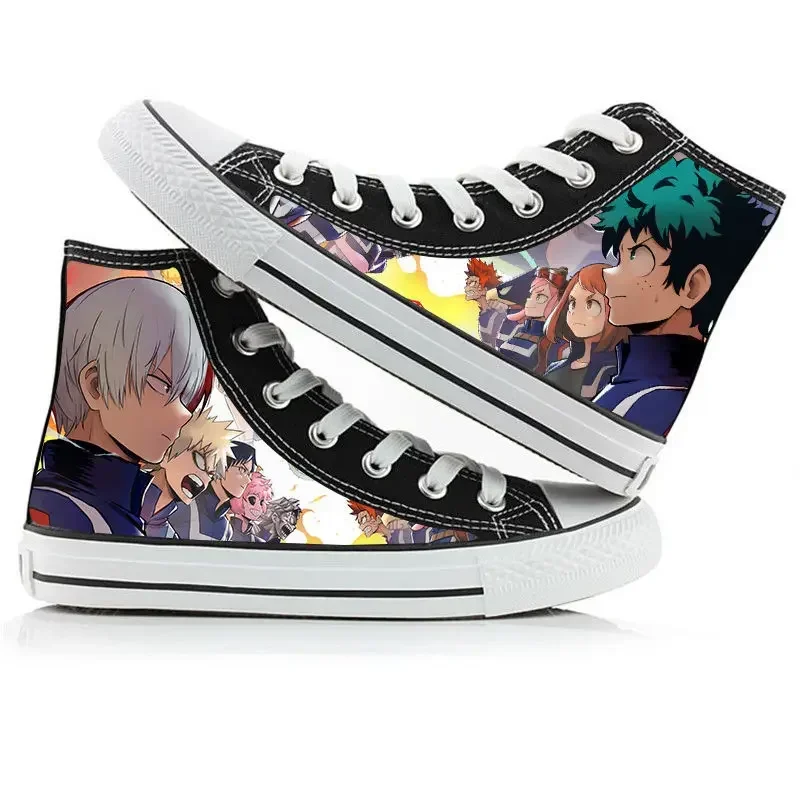 Anime Bakugou Katsuki Stampa My Hero Academia Midoriya Izuku Sneakers alte in tela Scarpe casual MN4