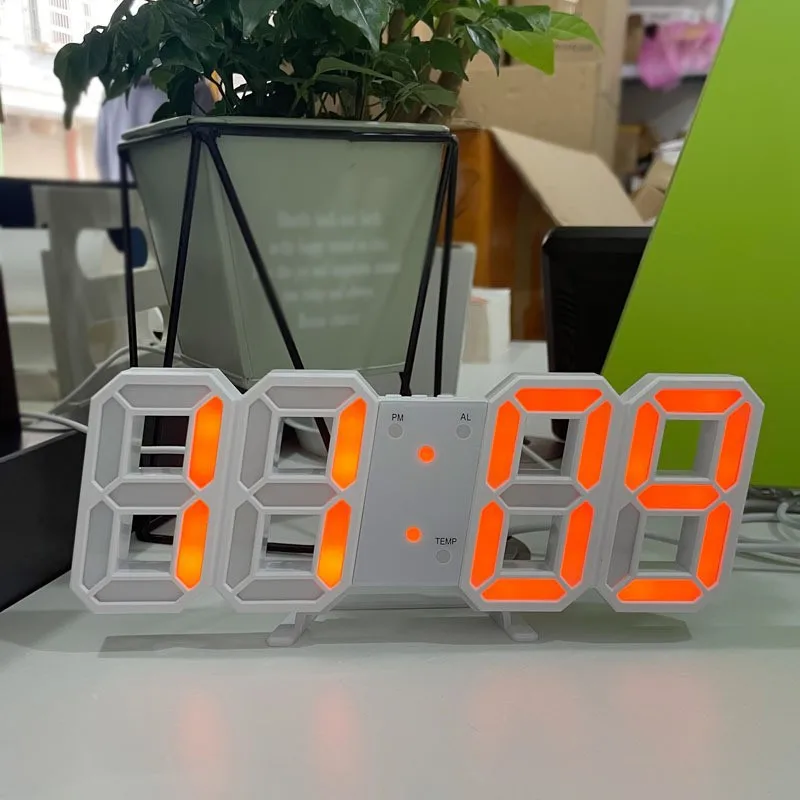 електротовари Wall clock simple clock wall home intelligent luminous 3D digital alarm clock