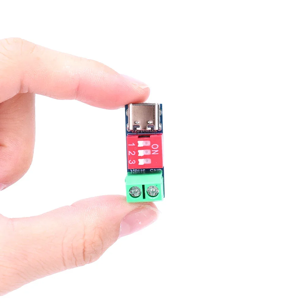 Moduł regulowanego wyzwalacza PD 5-20V, płytka testowa szybkiego ładowania PD, USB Typ-C 100W, złącze napięciowe, akcesoria do zasilacza