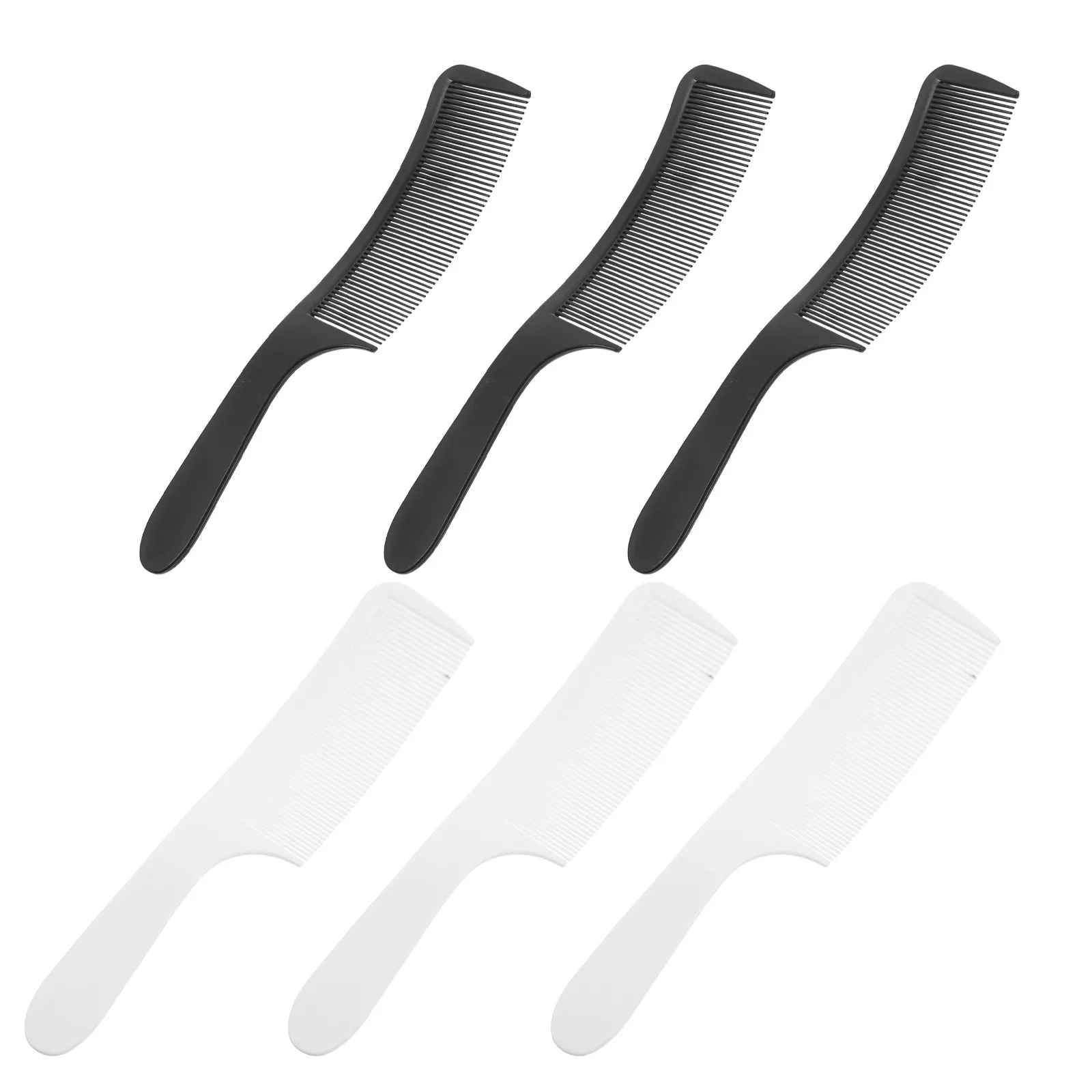 

6Pcs Barber Styling Combs Curved Black White Ergonomic Handle Men's Haircut Blending Tool Professional Barbers Hair Stylist
