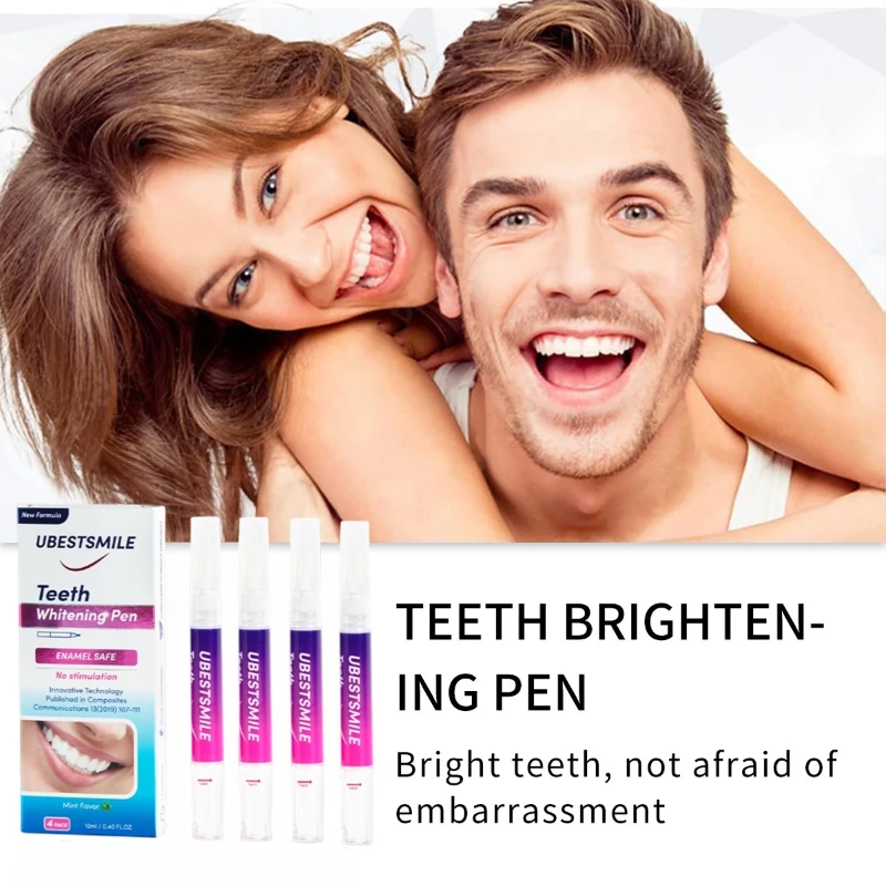 

4 шт., хит продаж, удобная портативная гелевая ручка для отбеливания зубов, сыворотка для отбеливания зубов, гель для чистки зубов для желтых зубов