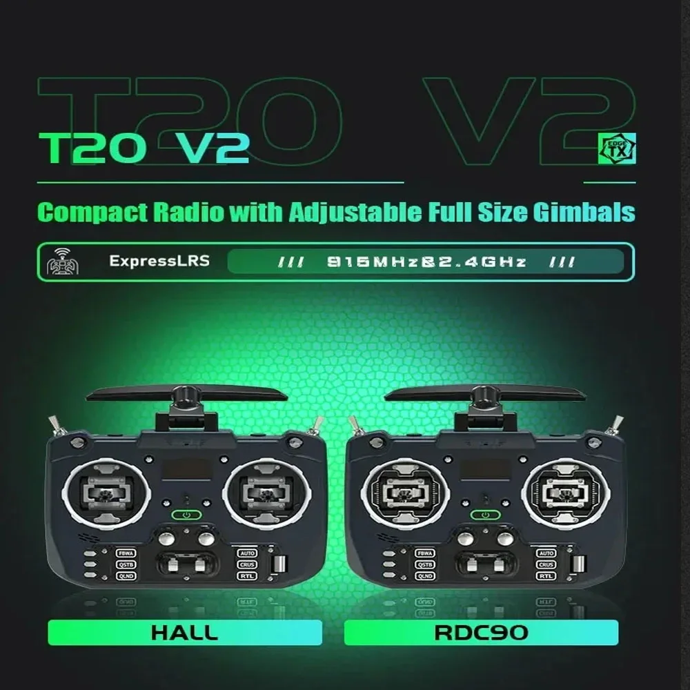 Jumper T20S T20 V2 ELRS 2.4GHz 915MHz 홀 RDC90 짐벌 EdgeTX 라디오 송신기 FPV 레이싱 드론용