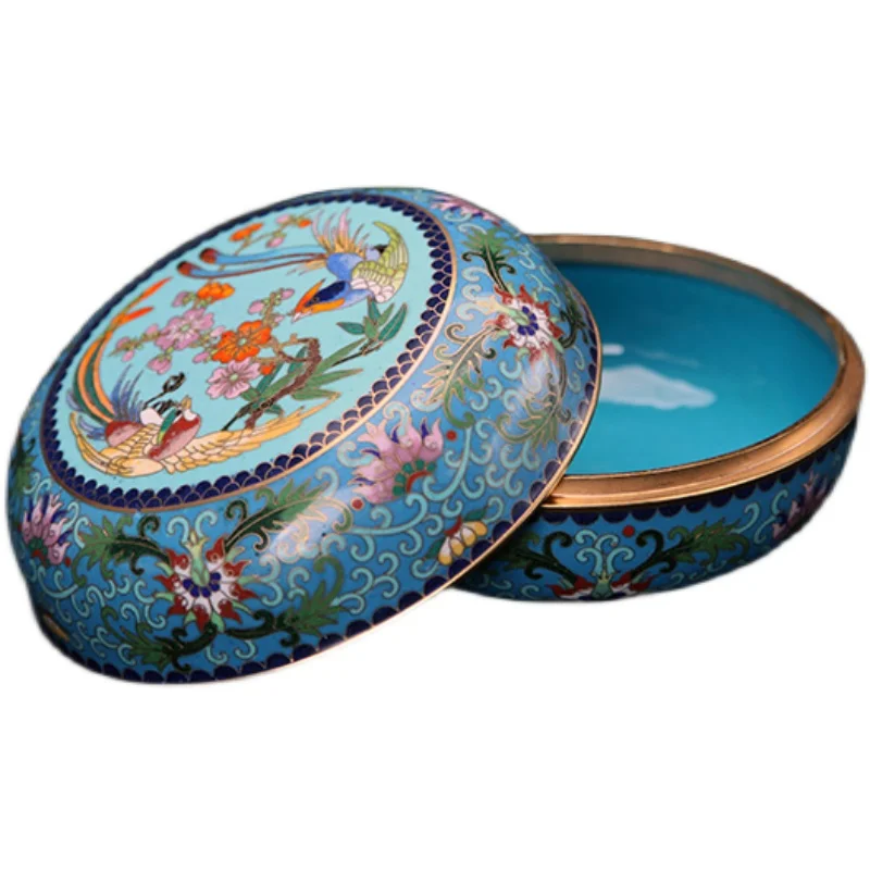 Beijing Special Gifts Cloisonne Medium Handle Box Jewelry Box Storage Box Chinese Home Ornament