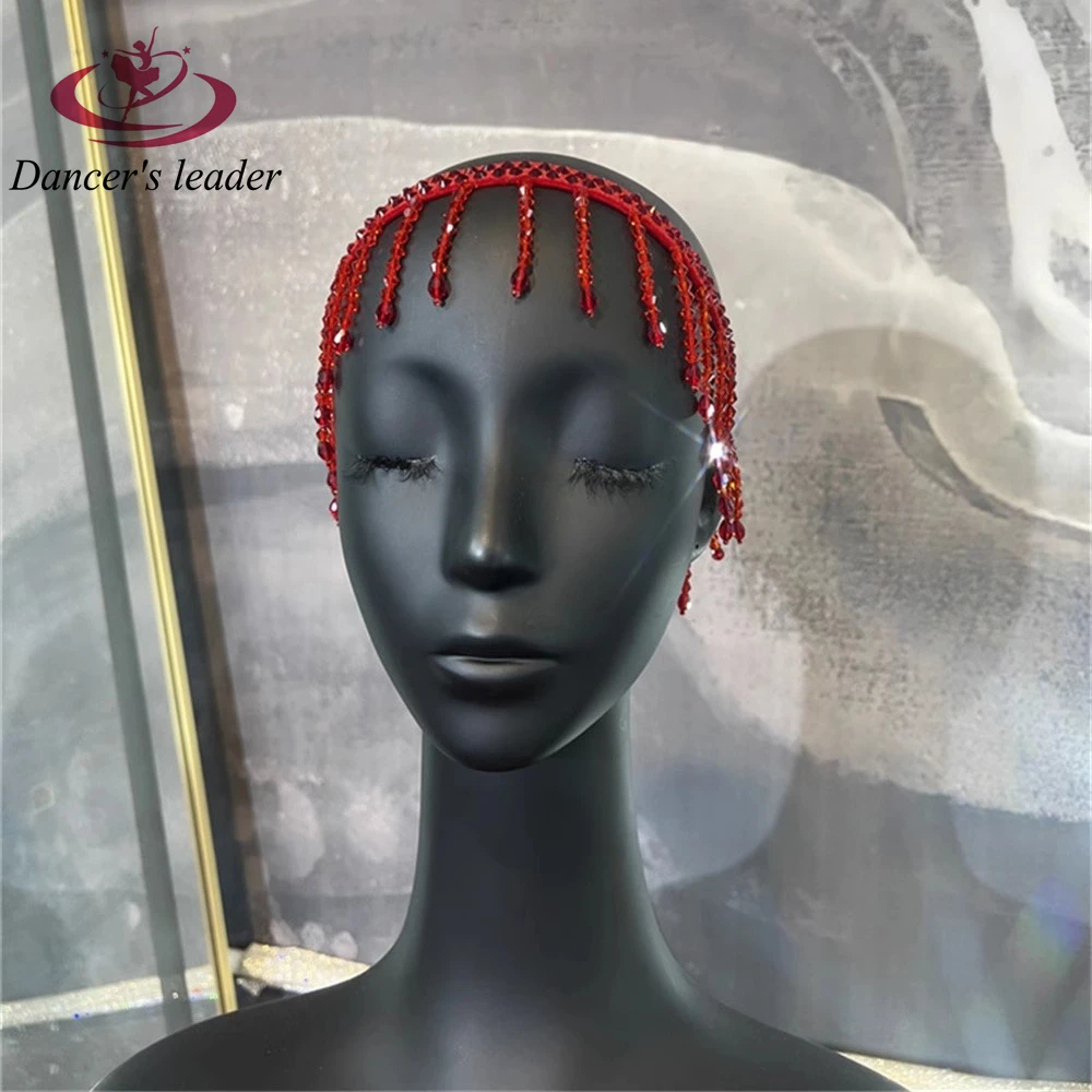 

Latin Dance Blackpool Competition Exclusive Headband Diamond Red Heavy duty Crystal Stream Su Hair Accessory