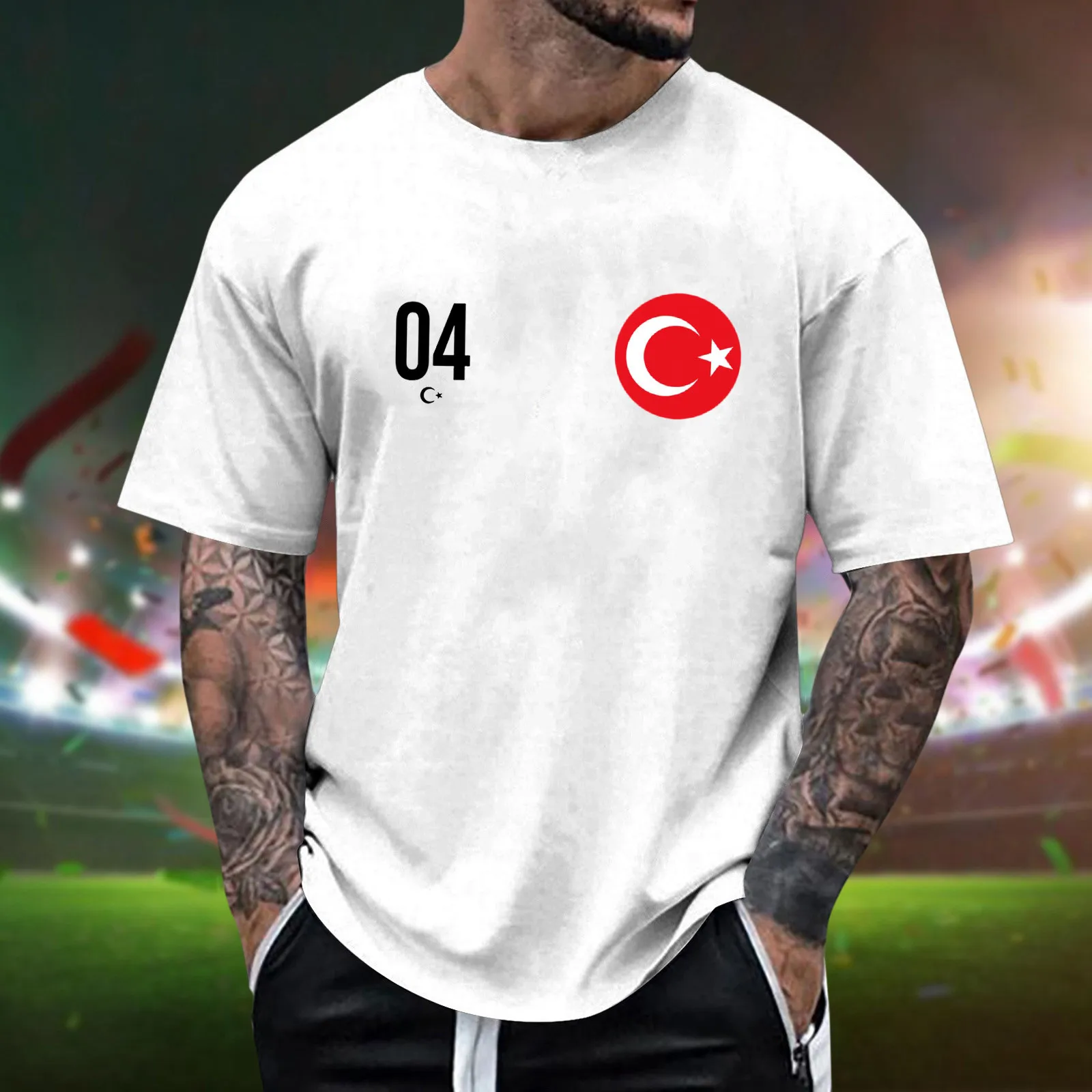 Fashion Turkish Flag Print T-Shirts Men\'s 2024 Casual Summer Turkey Tee Shirts Printed Short Sleeve O-Neck T-Shirt Male Top Tee