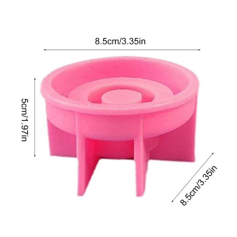 Flexible Round Base Holder Silicone Mold with Tray for Candle Collection