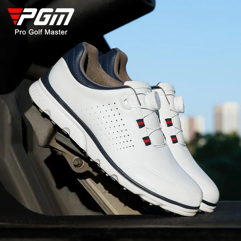 PGM Golf Shoes Men's Anti slip Nail Knob Lace Waterproof Super Fiber Sports Shoes Golf Men's Shoes