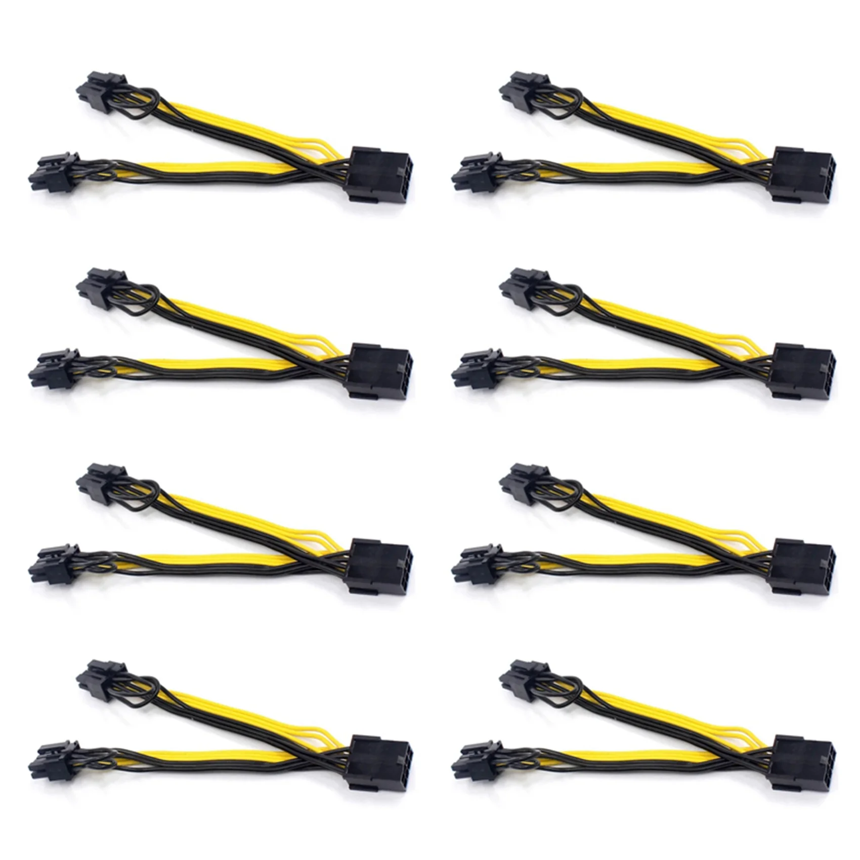 

8X EPS CPU 8Pin to 2-Port Pcie 8Pin Dual PCI-E 6+2Pin Y Splitter Miner GPU Кабель питания видеокарты 18AWG 20CM