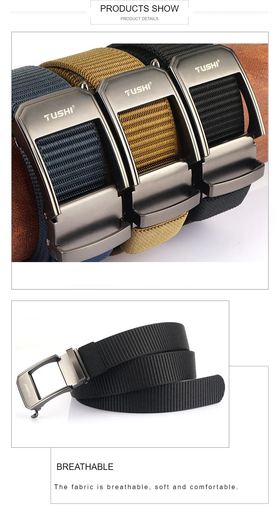 Fashion Metal Automatic Buckle Webbing Belts For Men Thick Tough Canvas Tactical Belt Outdoor 3.4cm Jeans Pants Waistband Hiking
