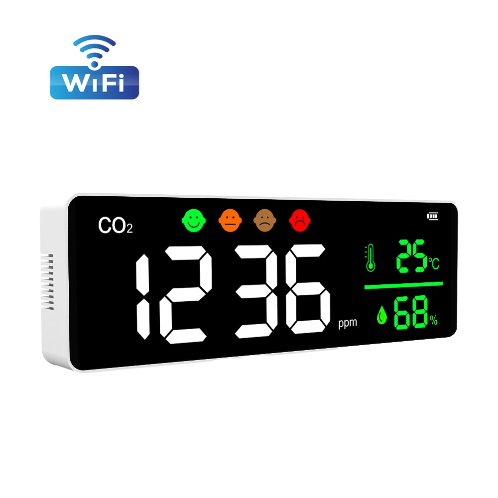 

Portable Digital Wifi Co2 Carbon Dioxide Air Quality Alarm Meter Monitor Industrial Gas Wall Mounted Gas Analyzer Detector