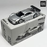 POPRACE 1:64 CLK GTR silver alloy car model