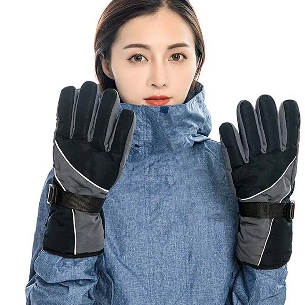 

PP Cotton Ski Anti-cold Gloves Anti-splash Water Soft Unisex Windproof Gloves Anti-slip Anti-lost Thickened Finger Mittens Men