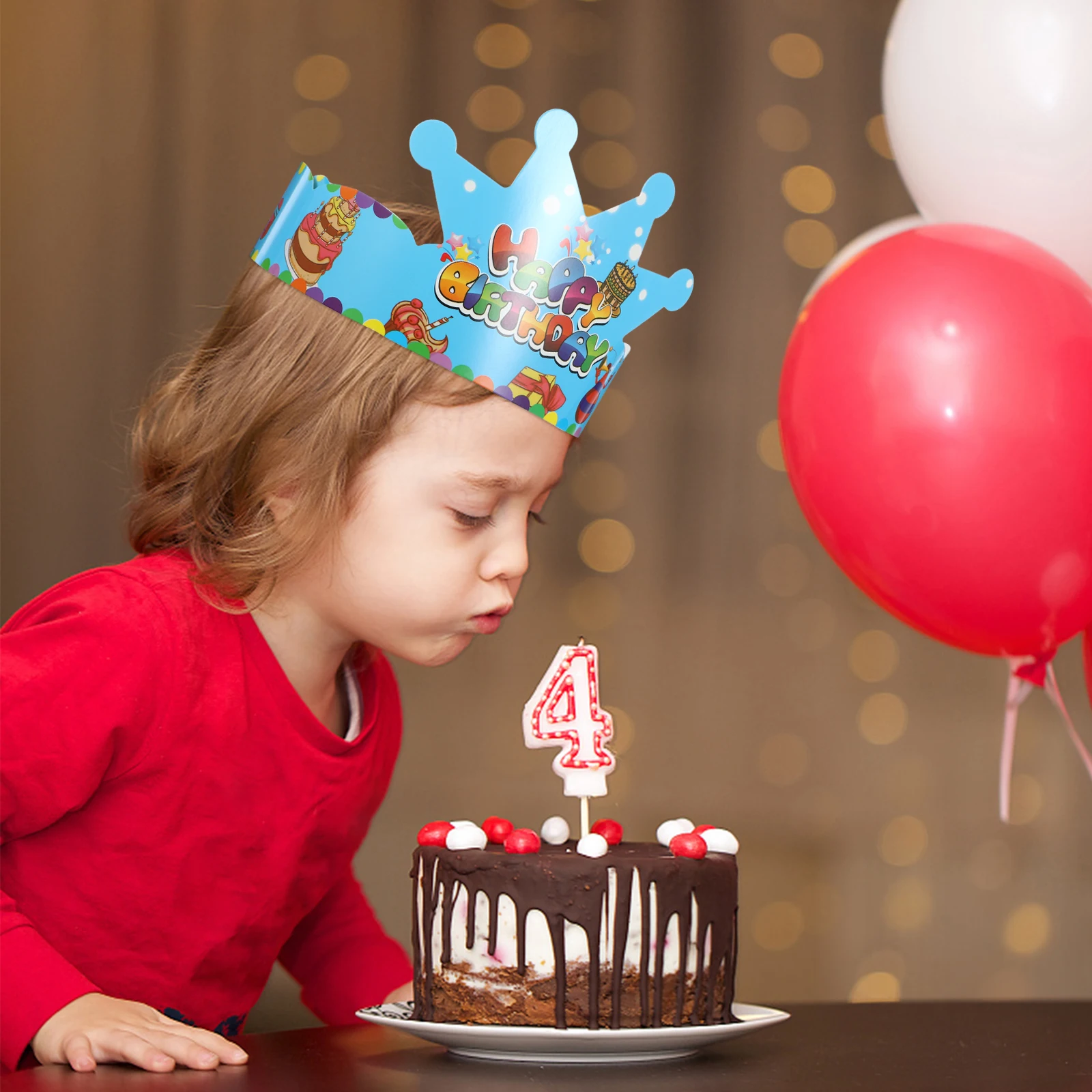 

50Pcs Paper Crown Hats Kids Birthday Headwear Reusable Lightweight Cone Caps for Party Decoration Photo Prop Long Term Use