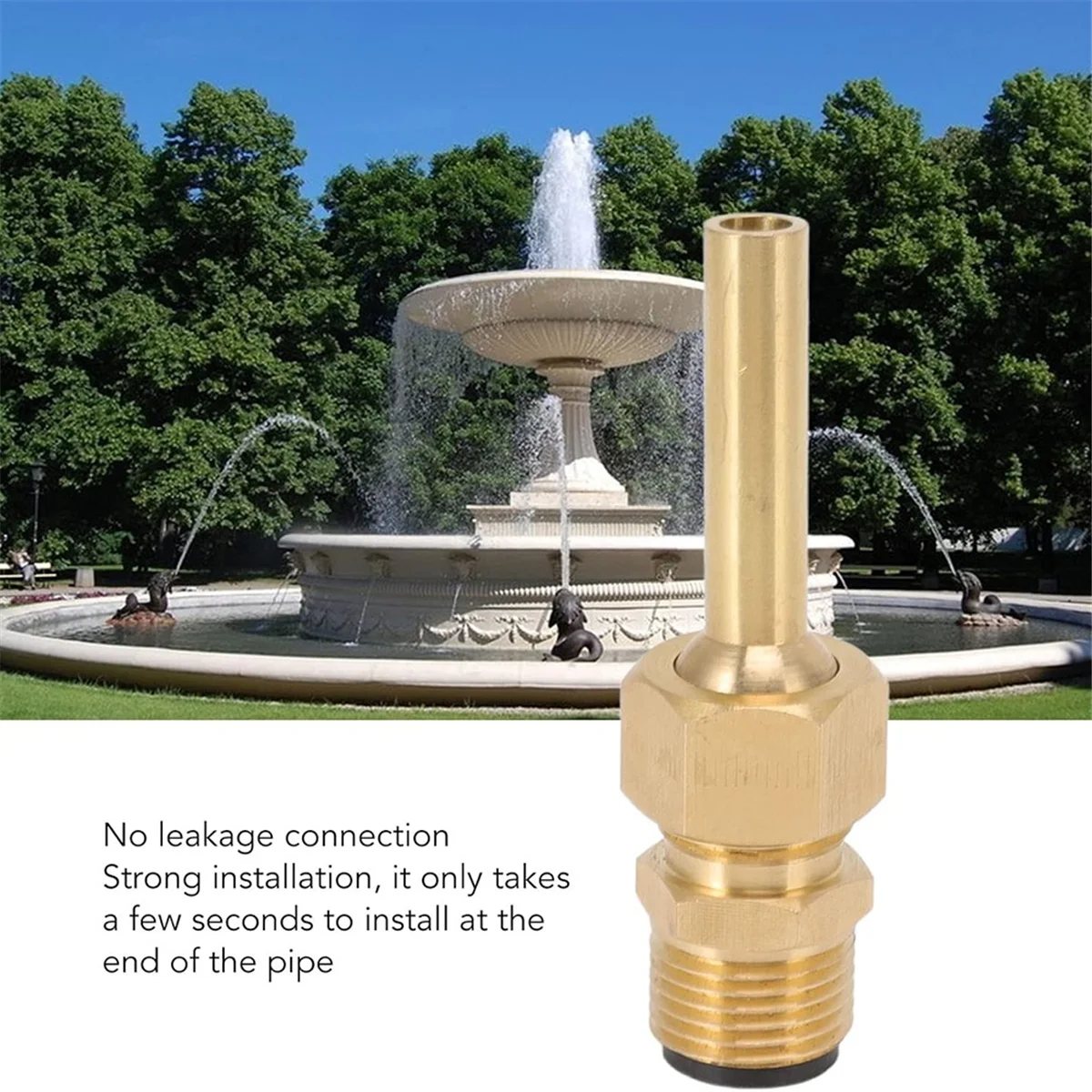 Boquilla de fuente de agua de cobre de chorro directo de 4 Uds., fuente de estanque de un solo boquilla, reemplazo de cabezales de piezas de fuente de 1/2 pulgada