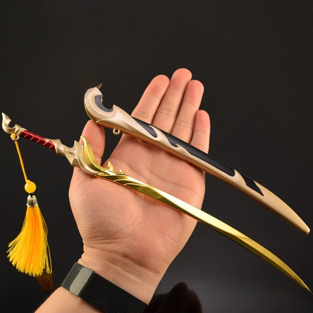 30cm Yasuo Dios dragón Venerable Katana arma de Metal con revestimiento modelo espada samurái japonesa Ninja Cosplay Prop adornos juguetes regalo