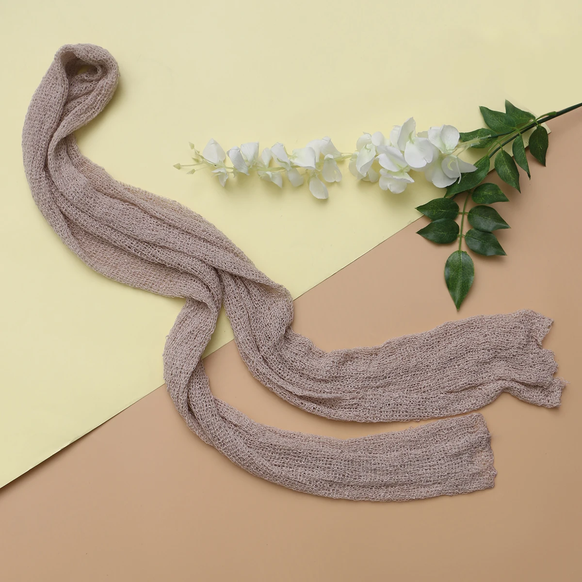 

Pure Cotton Elastic Wrap Newborn Baby Photo Blanket Swaddle Prop Stretch Knit Nubby Texture Ideal Maternity Shoot Photography