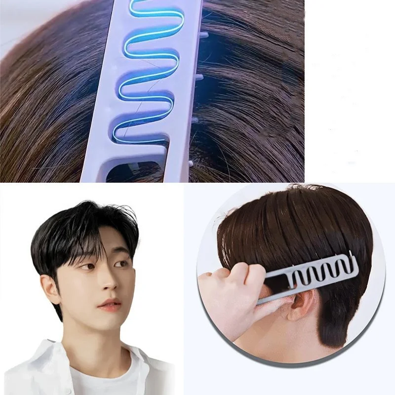 Volumizing Wide-Tooth Hair Styling Comb Men Fluffy Root Hairdressing Combs Natural Curling Perm Hairs Care Accessories Black 1Pc