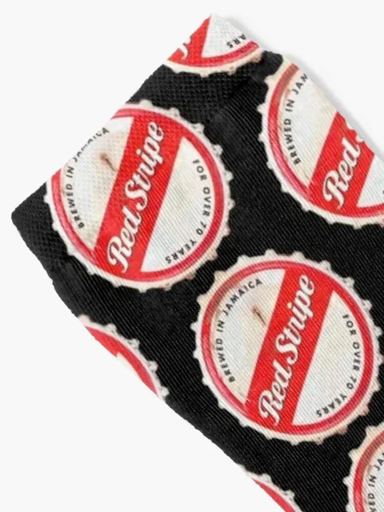 Red Stripe Bottle Cap Socks funny gifts Rugby Male Socks Women's