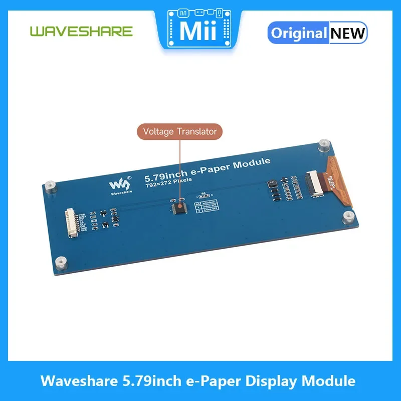 Waveshare 5,79-calowy moduł wyświetlacza e-papierowego, wyświetlacz E-ink, 792x272, czarno-biały, interfejs SPI dla serii Raspberry Pi/Jetson