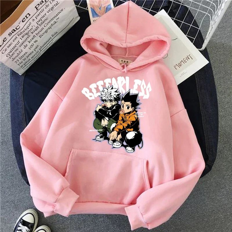 90s Hunter X Hunter Killua Zoldyck Devil Eye Print Anime Hoodies Men Unisex Streetwear Kawaii Hisoka Sweatshirt Manga Hoody Male