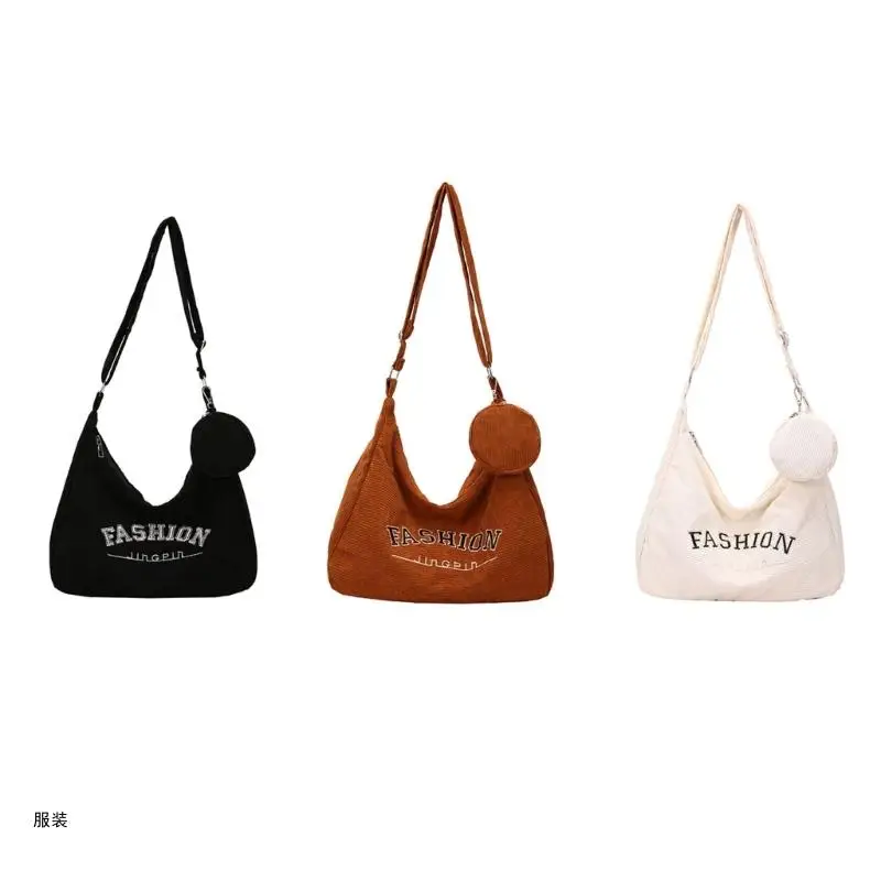 

D0UD Fashion Corduroy Tote Bag Women Handbag Casual Shoulder Bag Large Shopping Bag