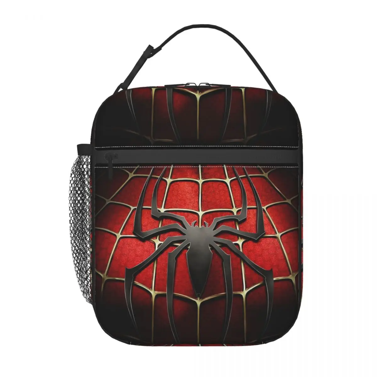 Custom Spider Red Web Lunch Bag for Women Thermal Cooler Insulated Lunch Box Kids School Children Portable Tote Bags