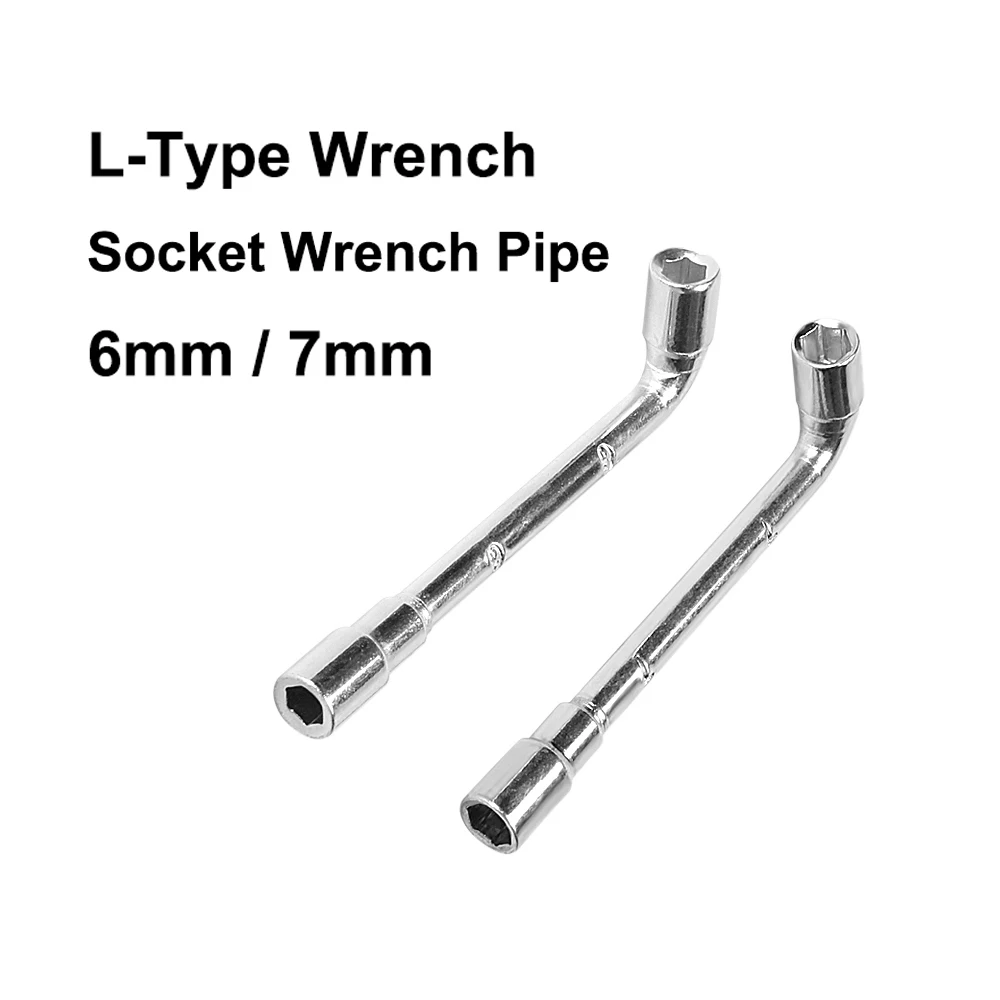 2pcs Socket Wrench Pipe Spanner 6mm 7mm L Type Wrench For Fixed MK8 E3D Nozzle Installation Repair 3D Printer Parts