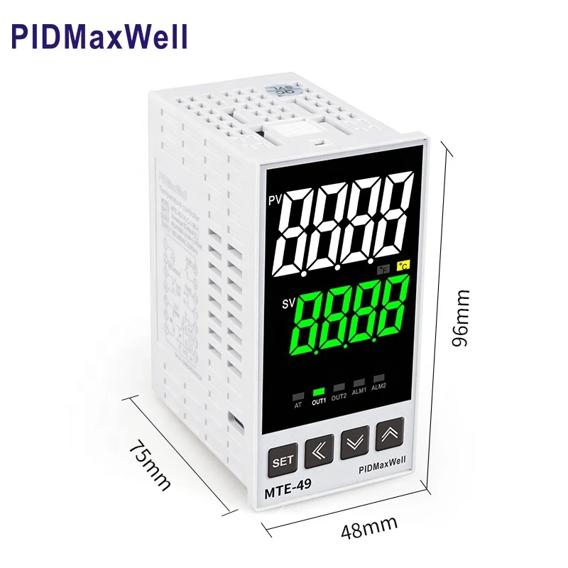 MTE-49 Vertical Universal Input High Quality Temperature Controller with SSR+Relay Output RS485 Modbus Communication IP43 Rated
