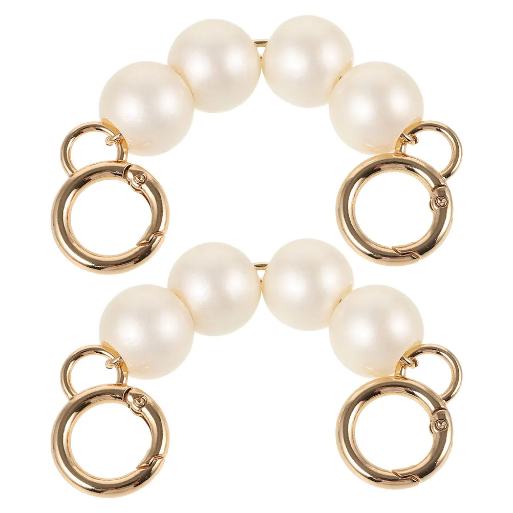 2 قطعة حقيبة جونغ محفظة سلسلة موسع حزام الكتف الأبيض استبدال حقائب اليد الأنيقة اللؤلؤ الزخرفية DIY بها بنفسك لوازم حقيبة النساء